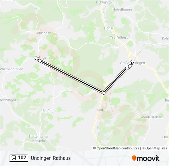 102 Bus Line Map