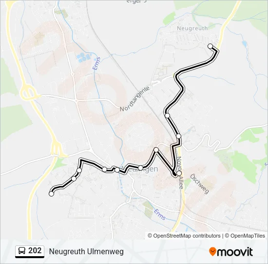 202 Bus Line Map
