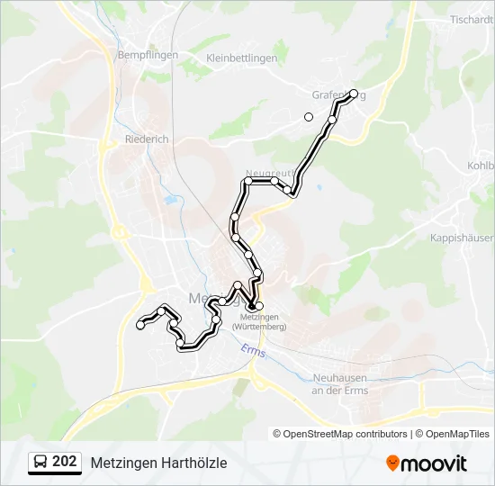 202 Bus Line Map