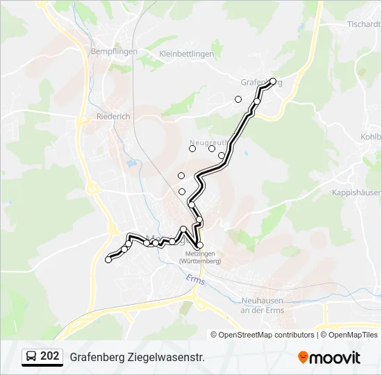 202 Bus Line Map