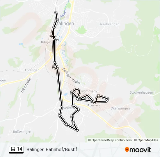 14 Bus Line Map