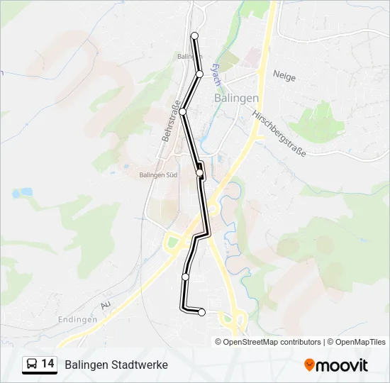14 Bus Line Map