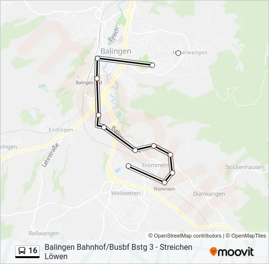 16 Bus Line Map