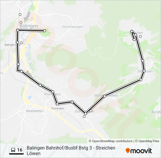 16 Bus Line Map