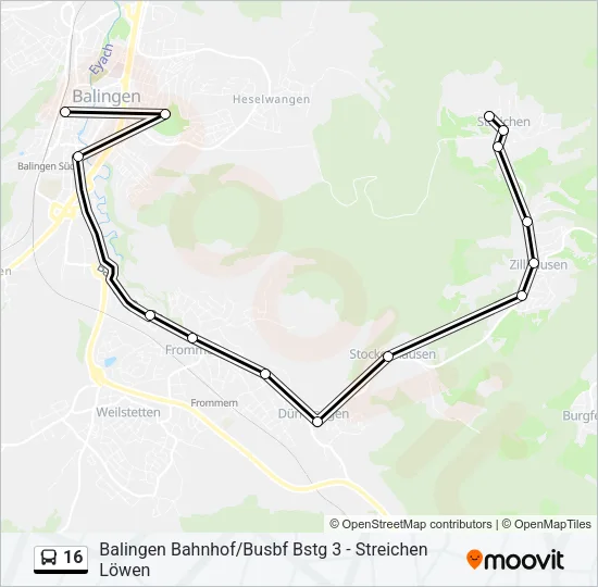 16 Bus Line Map