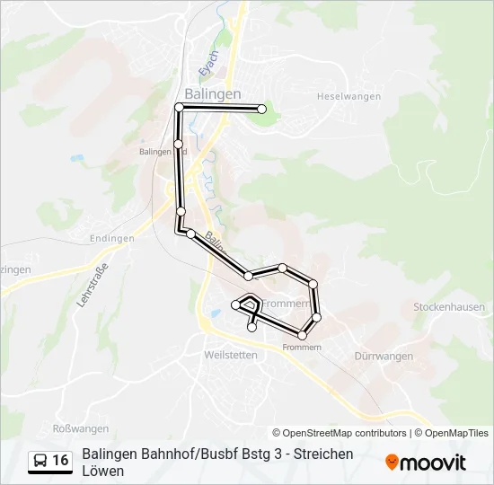 16 Bus Line Map