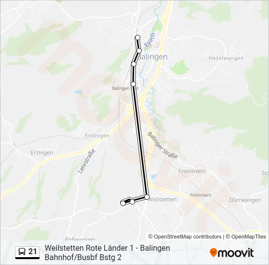21 Bus Line Map