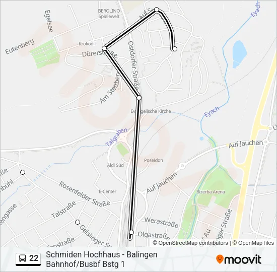 22 Bus Line Map