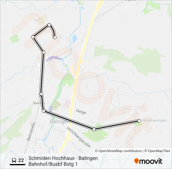 22 Bus Line Map