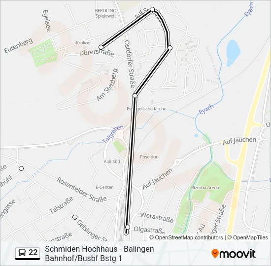 22 Bus Line Map