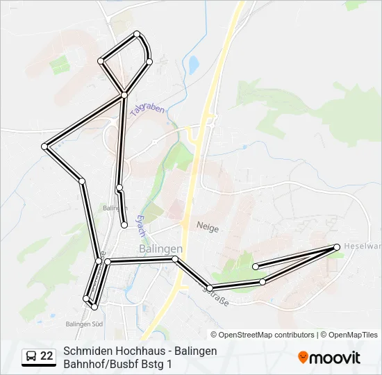 22 Bus Line Map