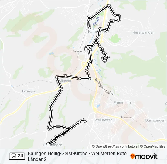 23 Bus Line Map