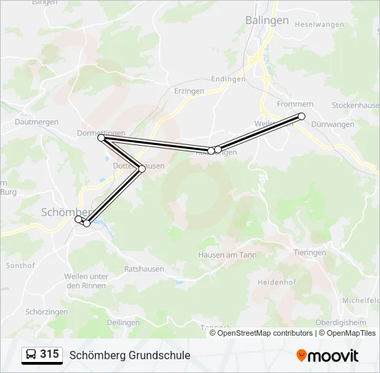 315 Bus Line Map