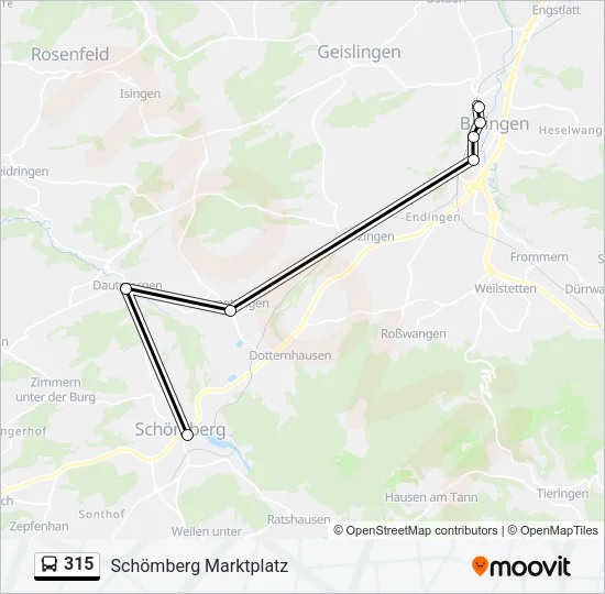 315 Bus Line Map