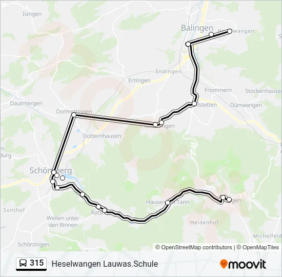 315 Bus Line Map