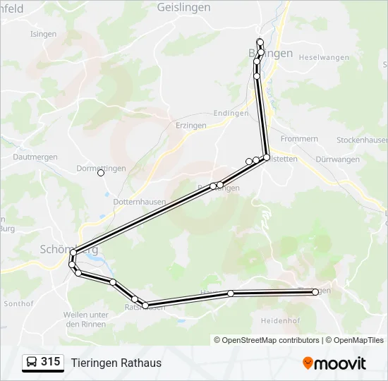 315 Bus Line Map