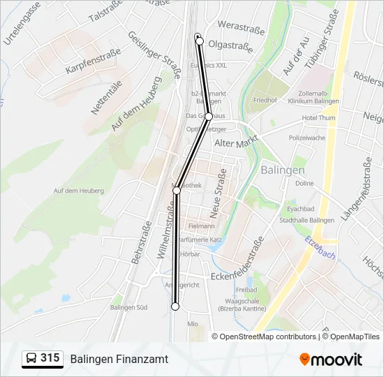 315 Bus Line Map