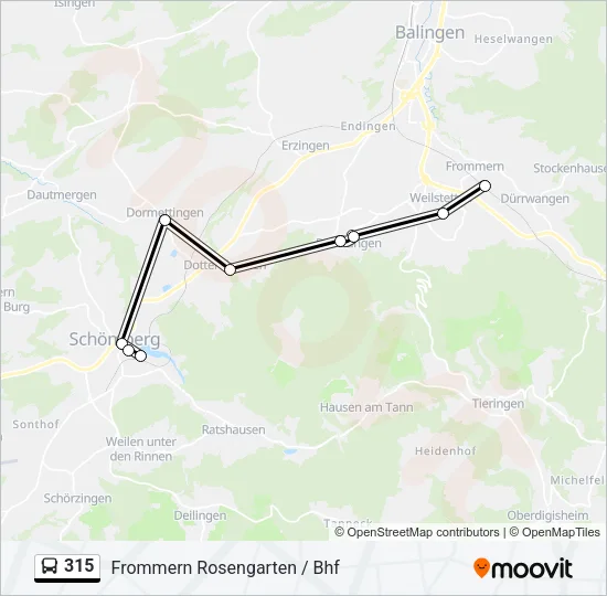 315 Bus Line Map