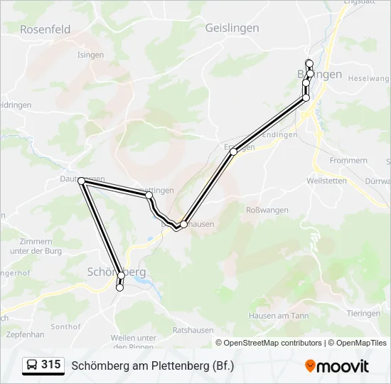 315 Bus Line Map