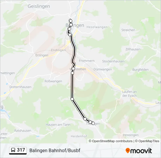 317 Bus Line Map