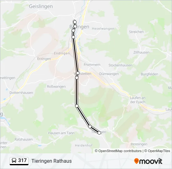 317 Bus Line Map