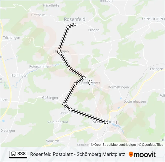 338 Bus Line Map