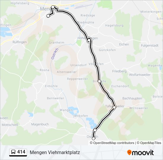 Автобус 414: карта маршрута