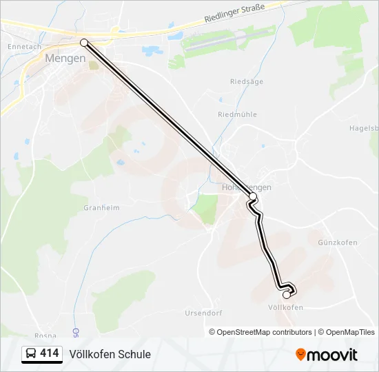 414 Bus Line Map
