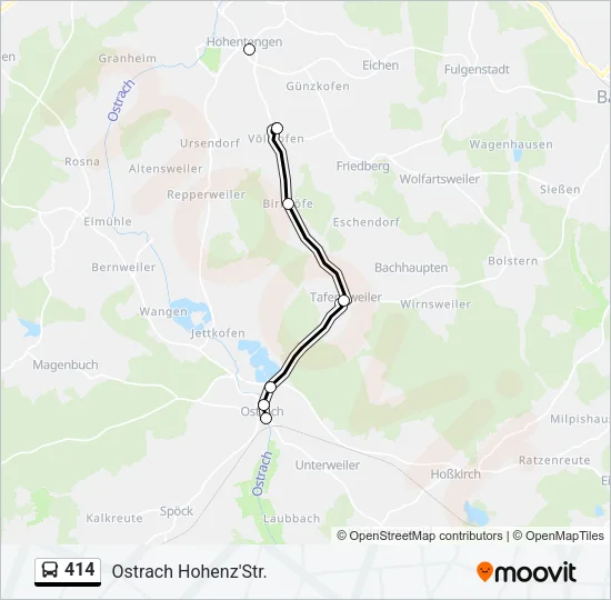 414 Bus Line Map