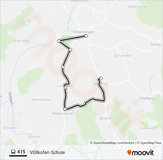 415 Bus Line Map