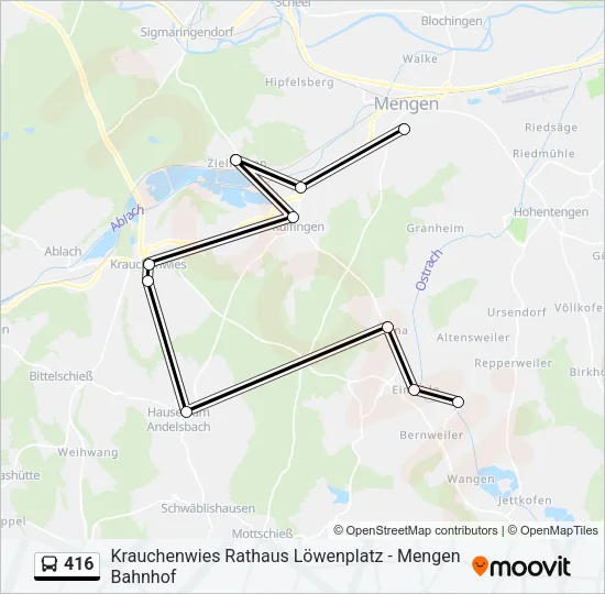 416 Bus Line Map