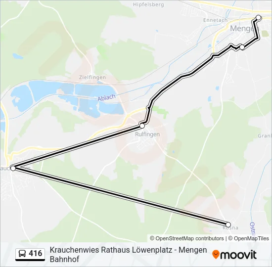 416 Bus Line Map