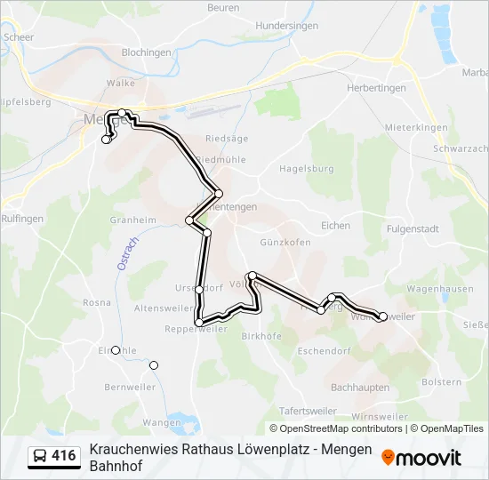416 Bus Line Map