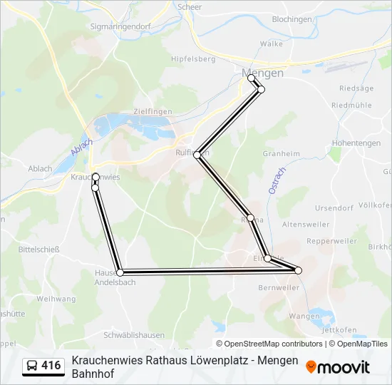 416 Bus Line Map