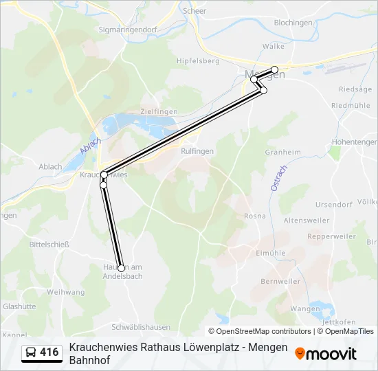 416 Bus Line Map