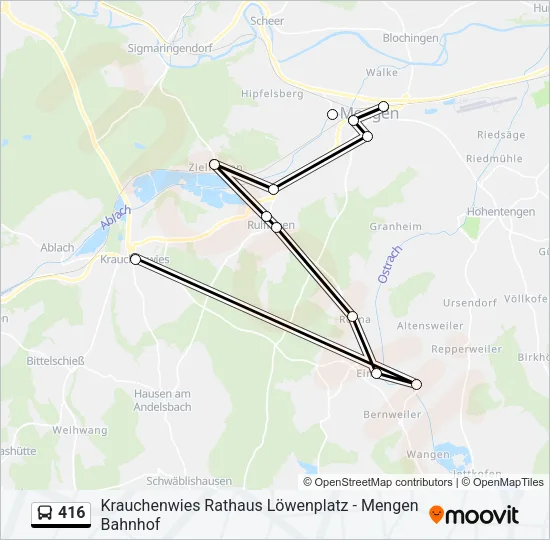416 Bus Line Map