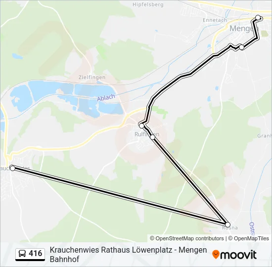 416 Bus Line Map