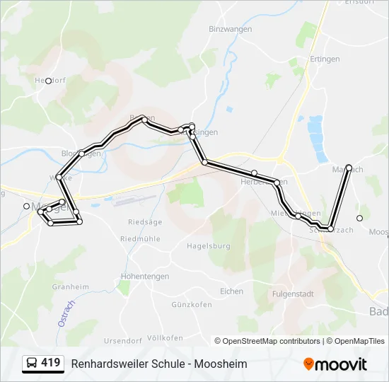 419 Bus Line Map
