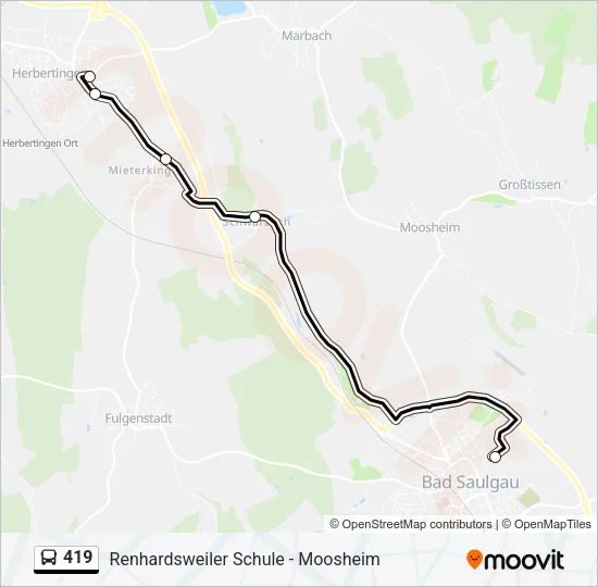 419 Bus Line Map