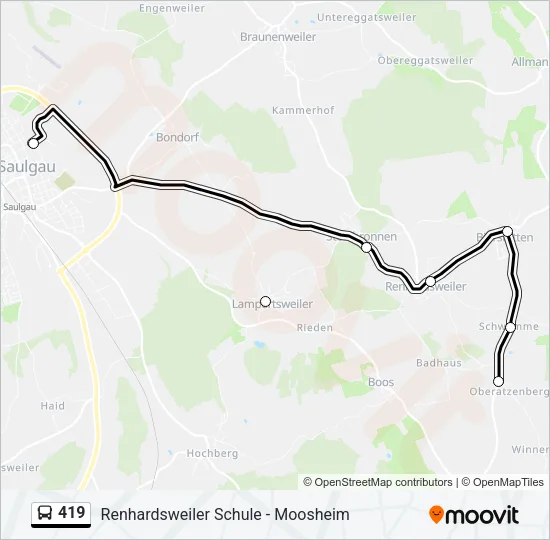419 Bus Line Map