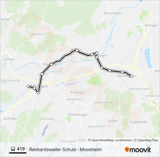 419 Bus Line Map