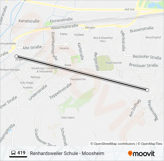 419 Bus Line Map