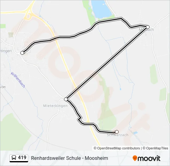 419 Bus Line Map