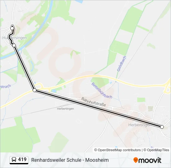 419 Bus Line Map