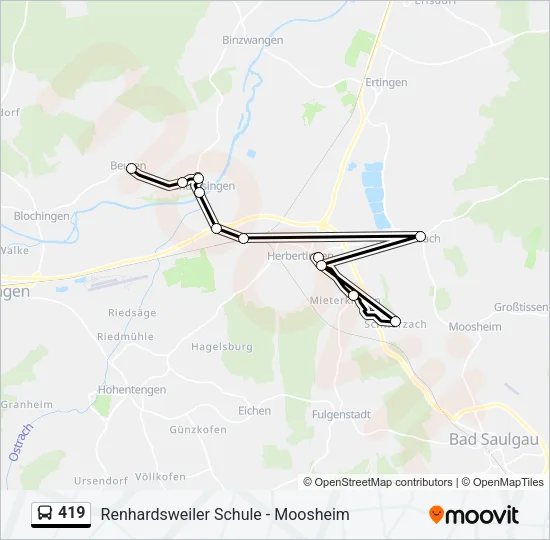 419 Bus Line Map
