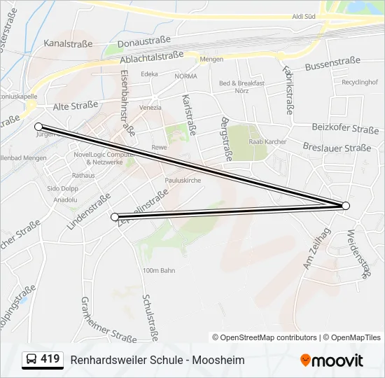 419 Bus Line Map