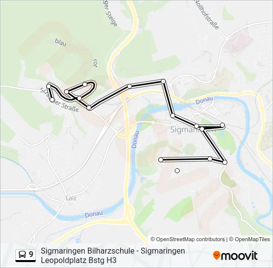 Buslinie 9 Karte
