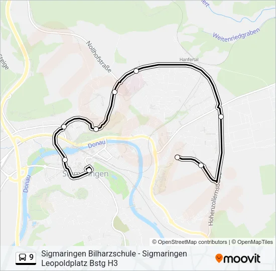 Buslinie 9 Karte