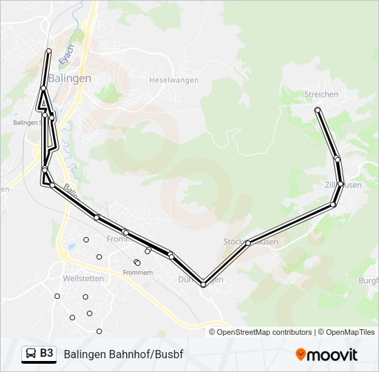 B3 Bus Line Map
