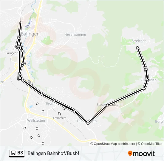 B3 Bus Line Map